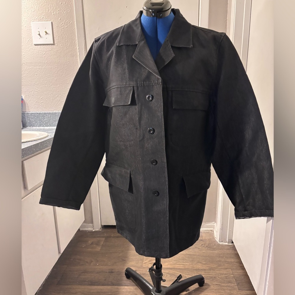 Tommy Hilfiger Midnight Black Denim Jacket—Four Pockets—Size L